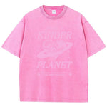 Geeate A Kinder Planet Pink Print Mans Tee Clothing Cartoon Comfort T-Shirt Round Neck T-Shirts Retro S-Xxxl Half Sleeve - flohmarkt-deutschland.shop