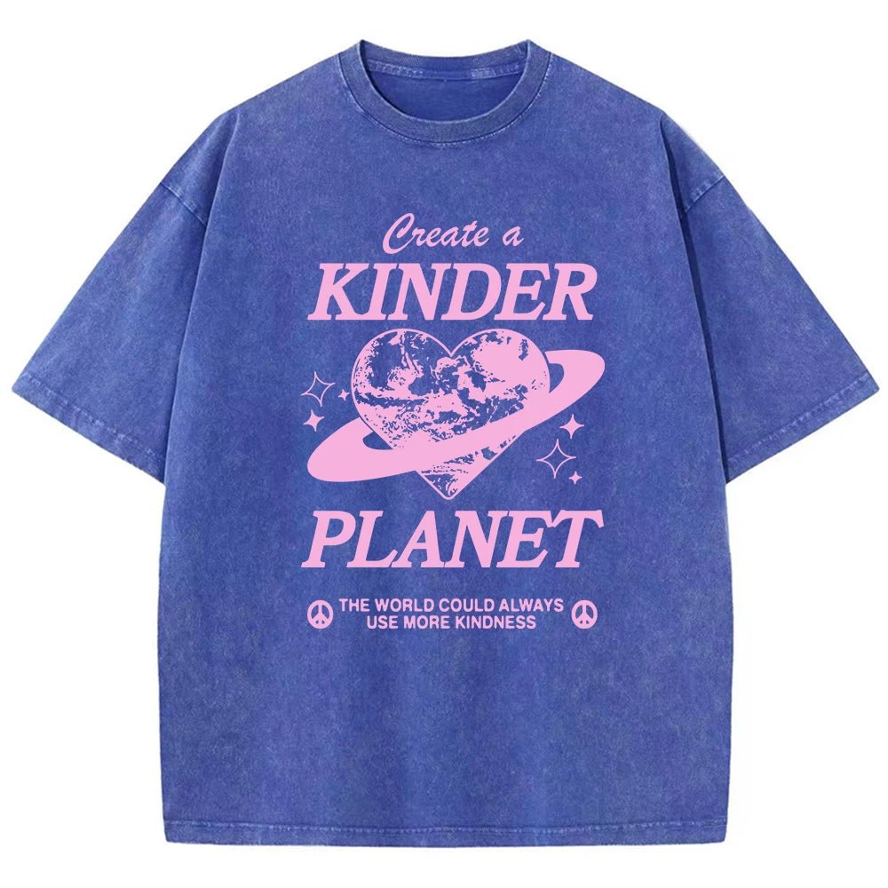 Geeate A Kinder Planet Pink Print Mans Tee Clothing Cartoon Comfort T-Shirt Round Neck T-Shirts Retro S-Xxxl Half Sleeve - flohmarkt-deutschland.shop