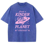 Geeate A Kinder Planet Pink Print Mans Tee Clothing Cartoon Comfort T-Shirt Round Neck T-Shirts Retro S-Xxxl Half Sleeve - flohmarkt-deutschland.shop