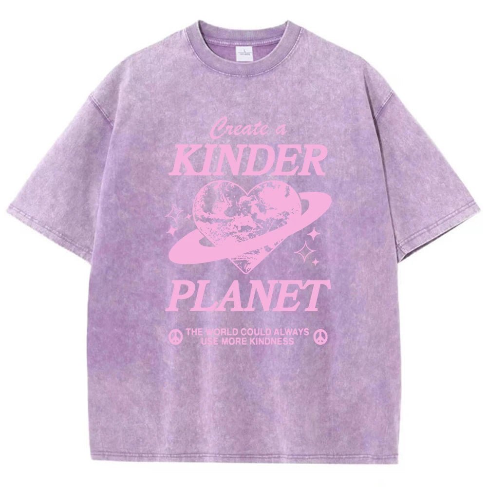 Geeate A Kinder Planet Pink Print Mans Tee Clothing Cartoon Comfort T-Shirt Round Neck T-Shirts Retro S-Xxxl Half Sleeve - flohmarkt-deutschland.shop