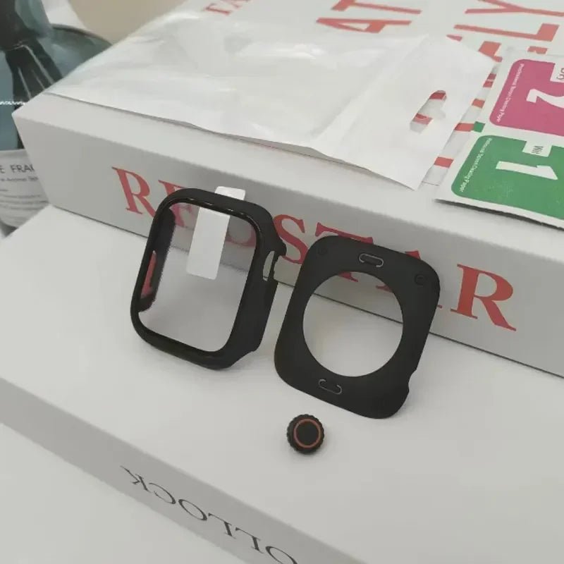 Gehärtete Glasabdeckung für Apple Watch 41 mm 45 mm 40 mm 44 mm, Displayschutzfolie vorne und hinten, vollständiger Schutz für iWatch 9 8 7 SE 6 5 4 - flohmarkt-deutschland.shop