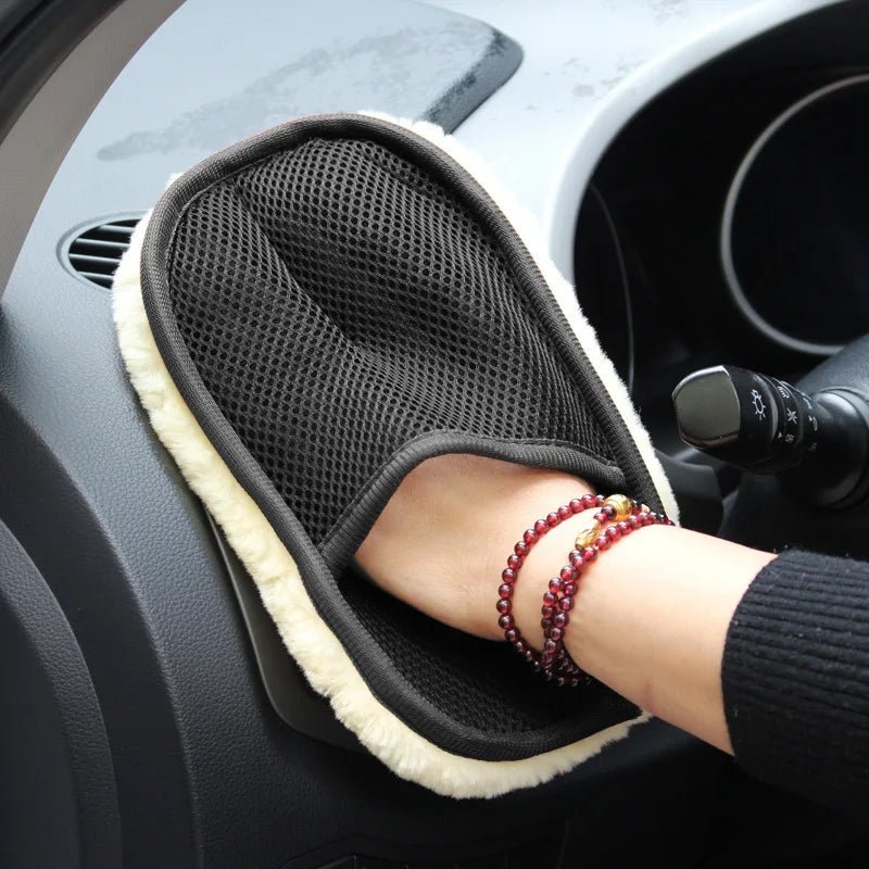 GlanzPro Imitationswollhandschuhe - Dick Gepolsterter Plüschhandschuh Für Schonende Autowäsche Und Polierarbeiten - flohmarkt-deutschland.shop