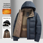 Graphene Warme Winddichte Jacke Männer Winter Neue Mode Komfortable Verdickte Outdoor Mit Kapuze Mantel Männliche Casual Kleidung - flohmarkt-deutschland.shop