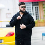 Große Größe Hoodie Männer Kapuze Langarm Sweatshirt Männlich Zip-up Lose Baumwolle Fleece-gefüttert Casual Top Zipper Große fett Plus 10XL 12XL - flohmarkt-deutschland.shop