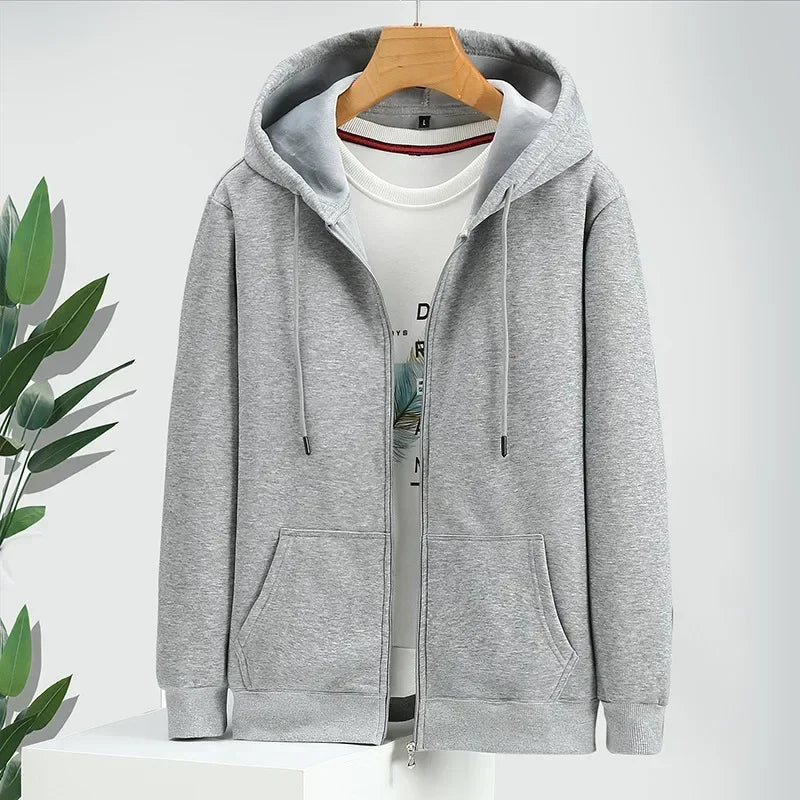 Große Größe Hoodie Männer Kapuze Langarm Sweatshirt Männlich Zip-up Lose Baumwolle Fleece-gefüttert Casual Top Zipper Große fett Plus 10XL 12XL - flohmarkt-deutschland.shop