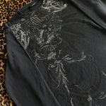 Grunge Cyber Mall Goth Thermo T-Shirt Totenköpfe Grafikdruck Langarm Pullover Tops Damen 90er Jahre Vintage Ästhetische T-Shirts - flohmarkt-deutschland.shop