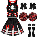 Halloween Meisje Zombie Cheerleading Maskerade Kostuum Bloedkousen Uniform Kinder Halloween Thema Feest Cosplay Kostuum - flohmarkt-deutschland.shop