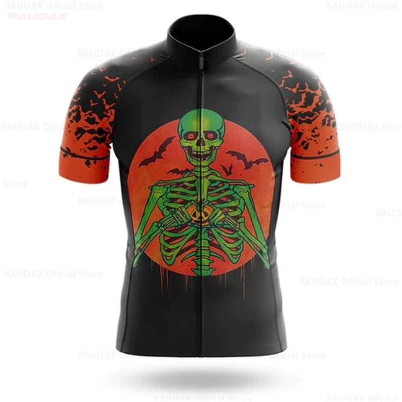 Halloween Skull Cycling Jersey Short Sleeve Men Summer Bike Clothing Road Bicycle Jersey MTB Breathable Cycling Shirt Maillot - flohmarkt-deutschland.shop