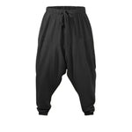 Haremshose für Herren, Baumwolle, Leinen, tiefer Schritt, gemütliche Streetwear, lockere Passform, atmungsaktiv, leicht, lange Hose, männliche Jogger - flohmarkt-deutschland.shop