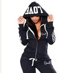 Heiße Damenmode Trainings anzug gestreifte Hoodies und Jogger hosen Damen tägliche Freizeit kleidung - flohmarkt-deutschland.shop