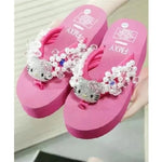 Hello Kitty Kawaii Soft Flip Flop Sandals Y2k Beach Slides Shoes Women Casual Wedge High Heels Platform For Slippers Ladies Gift - flohmarkt-deutschland.shop