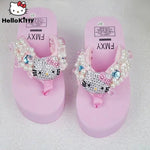 Hello Kitty Kawaii Soft Flip Flop Sandals Y2k Beach Slides Shoes Women Casual Wedge High Heels Platform For Slippers Ladies Gift - flohmarkt-deutschland.shop