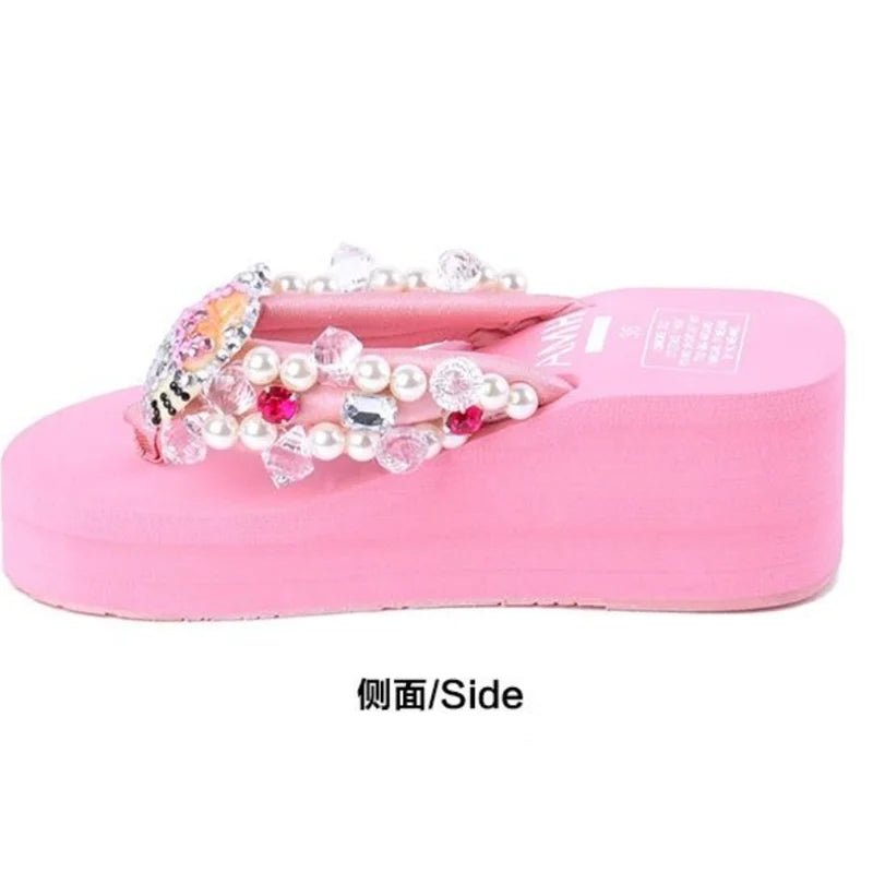 Hello Kitty Kawaii Soft Flip Flop Sandals Y2k Beach Slides Shoes Women Casual Wedge High Heels Platform For Slippers Ladies Gift - flohmarkt-deutschland.shop