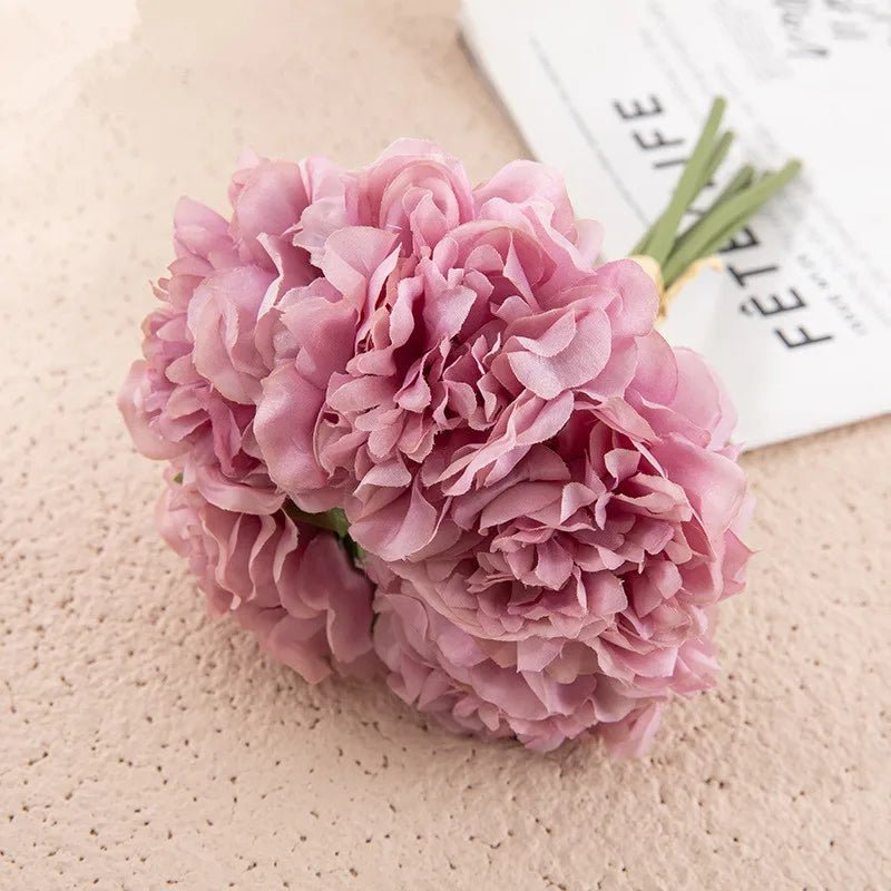 Henan Choice 5-Köpfe Pfingstrose Seidenblumen Hochzeitsstrauß Für Die Braut - Pflegeleicht Und Langlebig Für Hochzeit - flohmarkt-deutschland.shop