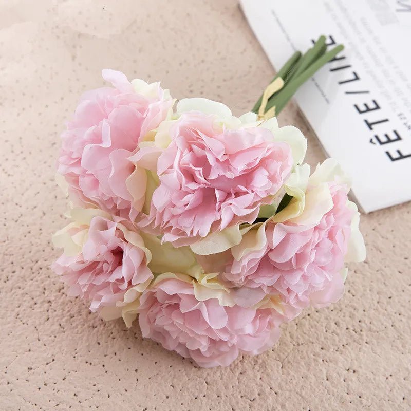 Henan Choice 5-Köpfe Pfingstrose Seidenblumen Hochzeitsstrauß Für Die Braut - Pflegeleicht Und Langlebig Für Hochzeit - flohmarkt-deutschland.shop