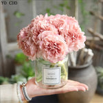 Henan Choice 5-Köpfe Pfingstrose Seidenblumen Hochzeitsstrauß Für Die Braut - Pflegeleicht Und Langlebig Für Hochzeit - flohmarkt-deutschland.shop