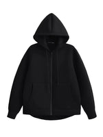 Herbst Frauen Grau Jacke Mit Kapuze Langarm Große Tasche Zipper Jacke Mantel Frau Lose Beiläufige Oberbekleidung Mantel Tops - flohmarkt-deutschland.shop