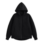 Herbst Frauen Grau Jacke Mit Kapuze Langarm Große Tasche Zipper Jacke Mantel Frau Lose Beiläufige Oberbekleidung Mantel Tops - flohmarkt-deutschland.shop