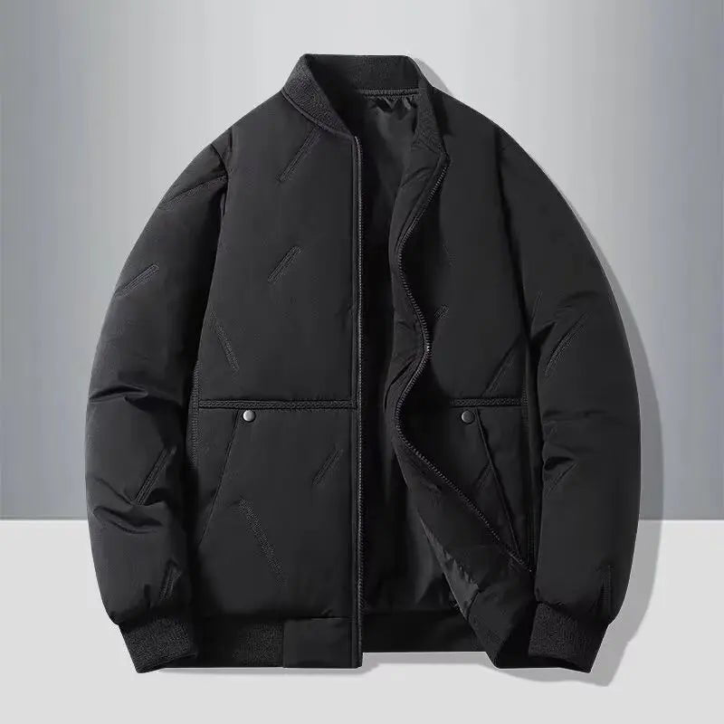 Herbst- und Winter-Baseballkragen, modische und vielseitige Baumwolljacke für Herren, warme Baumwolljacke für den Außenbereich, Baseballjacke, - flohmarkt-deutschland.shop