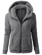 Herbst Winter Warme Jacke Frauen Hoodie Mit Kapuze 2025, Casual Weibliche Hoodies Sweatershirt Zipper Mantel Solide Weiche Fleece Frauen Mantel - flohmarkt-deutschland.shop