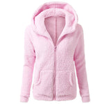Herbst Winter Warme Jacke Frauen Hoodie Mit Kapuze 2025, Casual Weibliche Hoodies Sweatershirt Zipper Mantel Solide Weiche Fleece Frauen Mantel - flohmarkt-deutschland.shop