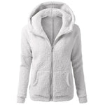 Herbst Winter Warme Jacke Frauen Hoodie Mit Kapuze 2025, Casual Weibliche Hoodies Sweatershirt Zipper Mantel Solide Weiche Fleece Frauen Mantel - flohmarkt-deutschland.shop