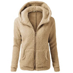 Herbst Winter Warme Jacke Frauen Hoodie Mit Kapuze 2025, Casual Weibliche Hoodies Sweatershirt Zipper Mantel Solide Weiche Fleece Frauen Mantel - flohmarkt-deutschland.shop