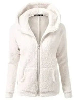 Herbst Winter Warme Jacke Frauen Hoodie Mit Kapuze 2025, Casual Weibliche Hoodies Sweatershirt Zipper Mantel Solide Weiche Fleece Frauen Mantel - flohmarkt-deutschland.shop