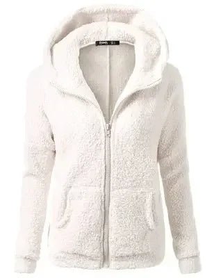 Herbst Winter Warme Jacke Frauen Hoodie Mit Kapuze 2025, Casual Weibliche Hoodies Sweatershirt Zipper Mantel Solide Weiche Fleece Frauen Mantel - flohmarkt-deutschland.shop