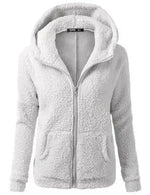 Herbst Winter Warme Jacke Frauen Hoodie Mit Kapuze 2025, Casual Weibliche Hoodies Sweatershirt Zipper Mantel Solide Weiche Fleece Frauen Mantel - flohmarkt-deutschland.shop