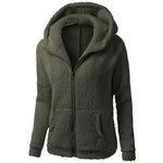Herbst Winter Warme Jacke Frauen Hoodie Mit Kapuze 2025, Casual Weibliche Hoodies Sweatershirt Zipper Mantel Solide Weiche Fleece Frauen Mantel - flohmarkt-deutschland.shop