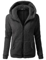 Herbst Winter Warme Jacke Frauen Hoodie Mit Kapuze 2025, Casual Weibliche Hoodies Sweatershirt Zipper Mantel Solide Weiche Fleece Frauen Mantel - flohmarkt-deutschland.shop