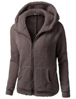 Herbst Winter Warme Jacke Frauen Hoodie Mit Kapuze 2025, Casual Weibliche Hoodies Sweatershirt Zipper Mantel Solide Weiche Fleece Frauen Mantel - flohmarkt-deutschland.shop