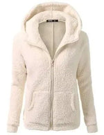 Herbst Winter Warme Jacke Frauen Hoodie Mit Kapuze 2025, Casual Weibliche Hoodies Sweatershirt Zipper Mantel Solide Weiche Fleece Frauen Mantel - flohmarkt-deutschland.shop
