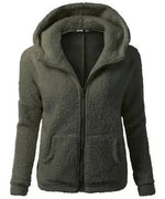 Herbst Winter Warme Jacke Frauen Hoodie Mit Kapuze 2025, Casual Weibliche Hoodies Sweatershirt Zipper Mantel Solide Weiche Fleece Frauen Mantel - flohmarkt-deutschland.shop