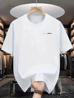 Herren Atmungsaktives Kurzarm-T-Shirt – Sommer Rundhals Einfarbiges Casual Oberteil mit Kühlendem Komfort, Knitterfest & Leicht - flohmarkt-deutschland.shop