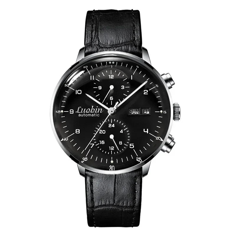 Herren Business Automatikuhr – Mechanisch, Edelstahl, Leuchtend, Designer - flohmarkt-deutschland.shop