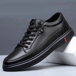Herren Echtleder Slip-On Sneaker – Skateboard, Schwarz, Casual, Jugend, Frühling & Herbst - flohmarkt-deutschland.shop