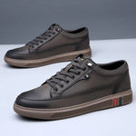 Herren Echtleder Slip-On Sneaker – Skateboard, Schwarz, Casual, Jugend, Frühling & Herbst - flohmarkt-deutschland.shop