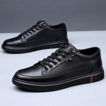 Herren Echtleder Slip-On Sneaker – Skateboard, Schwarz, Casual, Jugend, Frühling & Herbst - flohmarkt-deutschland.shop