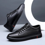 Herren Echtleder Slip-On Sneaker – Skateboard, Schwarz, Casual, Jugend, Frühling & Herbst - flohmarkt-deutschland.shop