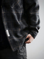 Herren-Flanellhemden, amerikanische Vintage-Streetwear, dick, kariert, übergroß, Cargo, langärmelig, lockere Passform, lässige Arbeitskleidung, Herbst und Winter - flohmarkt-deutschland.shop