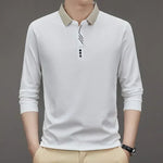 Herren Langarm Umlegekragen Waffel T-Shirt Business Casual Poloshirt T-Shirt - flohmarkt-deutschland.shop