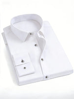 Herren Langarm Weißes Hemd für Frühling und Herbst, Große Größen, Geeignet für formelle Business Kleidung, Ideal für Trauzeugen, - flohmarkt-deutschland.shop