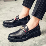 Herren Lederschuhe Slip-On – Krokodilmuster, Glänzend, British Casual, Vielseitig - flohmarkt-deutschland.shop