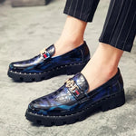 Herren Lederschuhe Slip-On – Krokodilmuster, Glänzend, British Casual, Vielseitig - flohmarkt-deutschland.shop