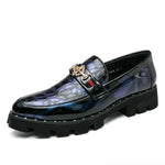 Herren Lederschuhe Slip-On – Krokodilmuster, Glänzend, British Casual, Vielseitig - flohmarkt-deutschland.shop