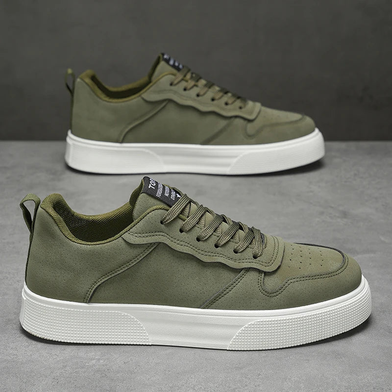 Herren Low-Top Sneaker – Atmungsaktiv, Weiche Sohle, Grün/Schwarz/Rot, Freizeit, Frühling & Herbst - flohmarkt-deutschland.shop