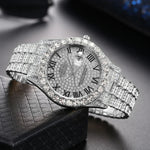 Herren Luxusuhr Diamant Bling – Gold, Strass, Kalender, Quarz, Geschenk - flohmarkt-deutschland.shop