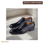 Herren Oxford Brogue – Italienisches Echtleder, Luxus, Elegant, Hochzeit - flohmarkt-deutschland.shop